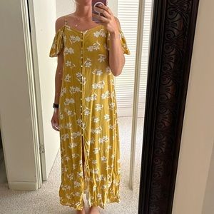 Flower print Hawaiian maxi dress